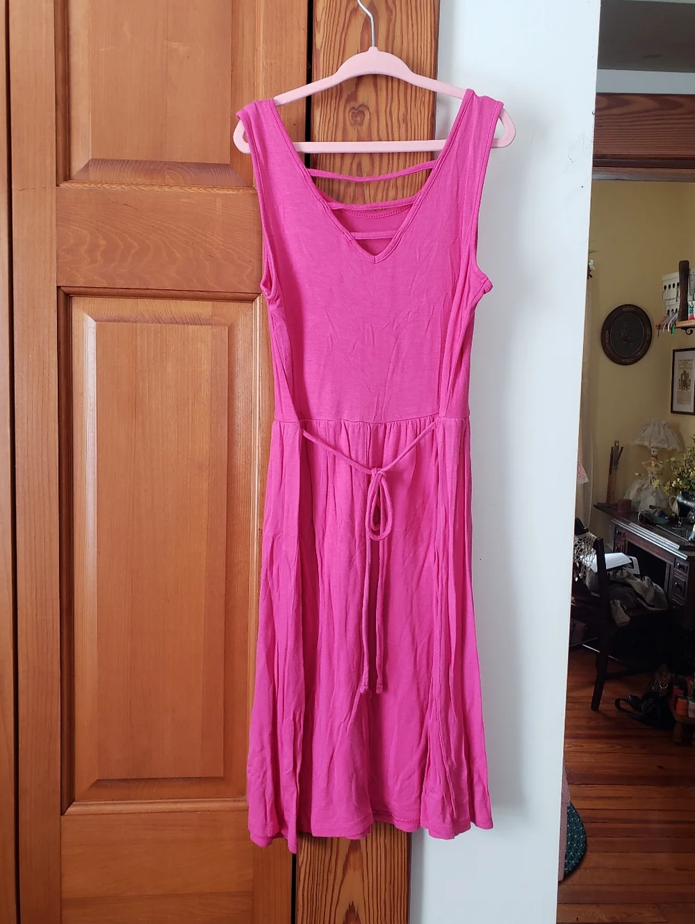 NWOT Justice Hot Fushia Pink Sleeveless Cat-Unicorn Seashell Dress 8